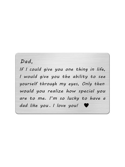 To my Dad Metal Wallet Card