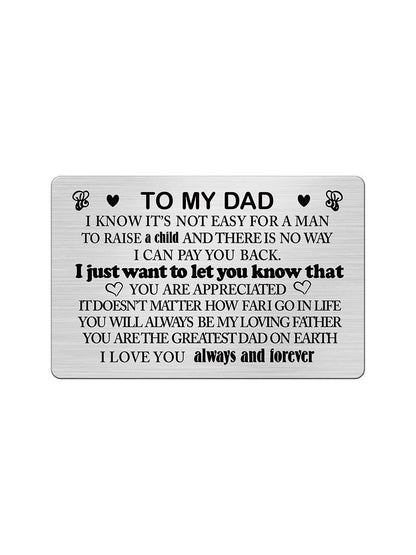 To my Dad Metal Wallet Card