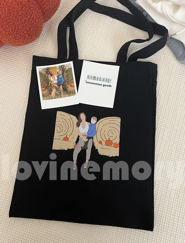 Custom Photo Illustration Print Canvas Bag