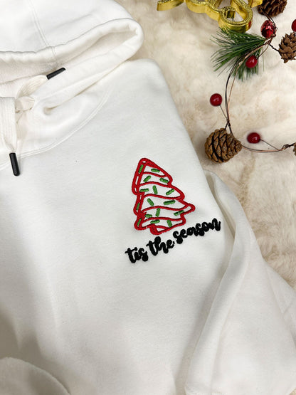 Tis The Season Christmas Tree Embroidered Sweatshirt/Hoodie