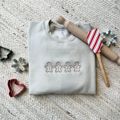 Gingerbread Men Embroidered Sweatshirt