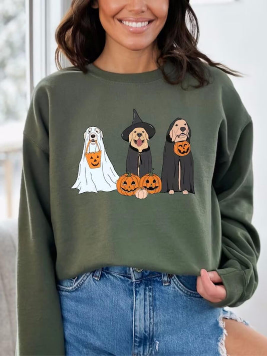 Halloween Ghost Pumpkin Dogs T-shirt/ Sweatshirt/Hoodie